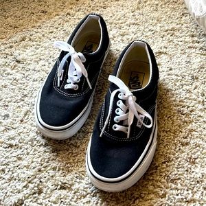 Vans Classic Authentic Black Canvas Sneakers with White Laces